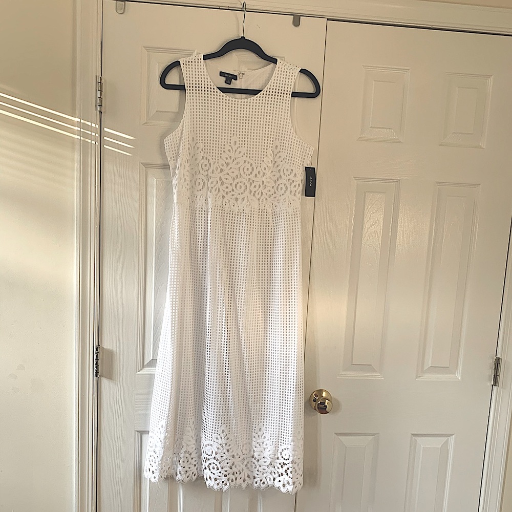ALFANI Bright White MIDI Dress- NEW WITH TAGS